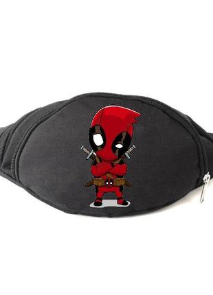 Сумка бананка на пояс дедпул марвел deadpool (marvel-d-02) cappuccino toys черная