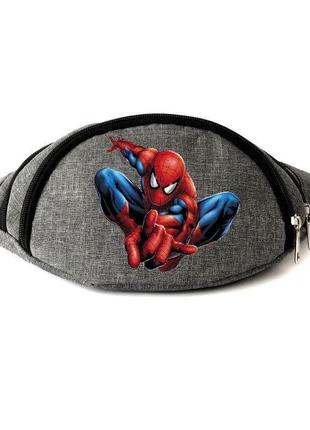Сумка бананка на пояс человек паук марвел spiderman (marvel-spm) cappuccino toys серая
