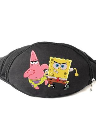Сумка бананка на пояс спанч боб (ob-sb-04) cappuccino toys чорна