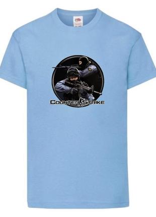 Футболка детская контр страйк 0012 (csg-0012) голубая, размер 104-116-128-140-152-164