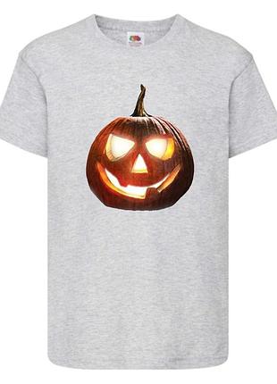 Футболка хеллоуин тыква (helloween-01) серая 98-164 размер