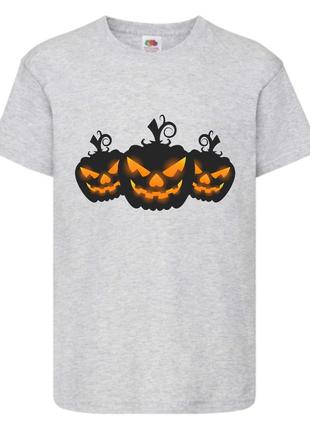 Футболка хеллоуин тыква (helloween-03) серая 98-164 размер
