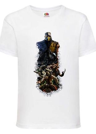 Футболка детская мортал комбат 004 (mtc 004) белая 104-116-128-140-152-164