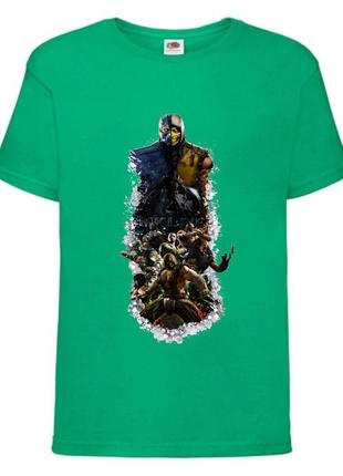 Футболка детская мортал комбат 004 (mtc 004) зеленая 104-116-128-140-152-164