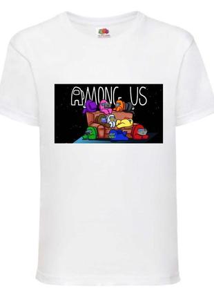 Футболка амонг ас (among us-02) белая 116-128-140-152-164 размер