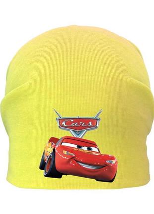 Шапка детская тачки 007 желтая (cr-007) размеры 50-52 см, 54-56 см