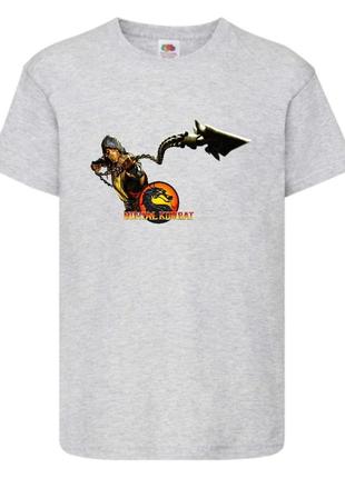 Футболка детская мортал комбат 001 (mtc 001) серая 104-116-128-140-152-164