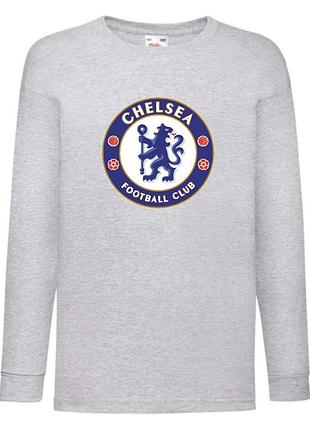 Лонгслив реглан футбольный клуб chelsea (ft 004) размер 98-104-116-128-140-152-164 серый