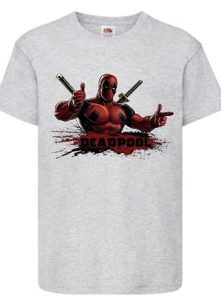 Футболка дедпул  (deadpool-004) серая