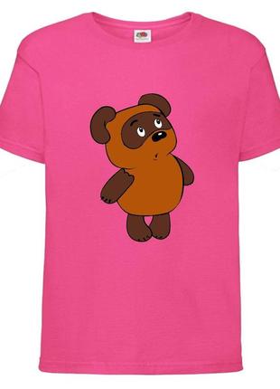 Футболка детская винни пух 009 (wnp 009 crm) малиновая, размер 98-104-116-128-140-152-164 см