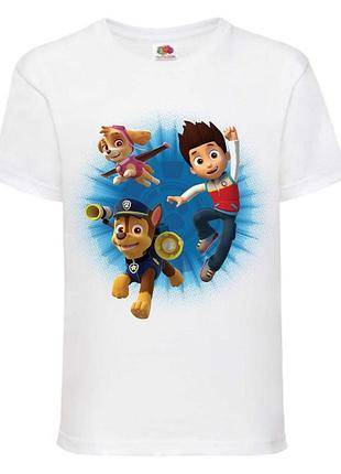Футболка детская щенячий патруль (paw patrol-05021) все щенки белая