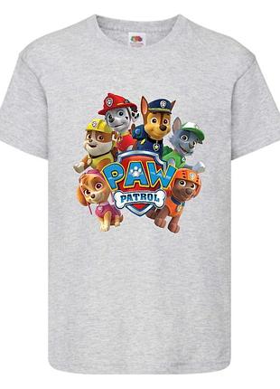 Футболка детская щенячий патруль (paw patrol-05) все щенки серая