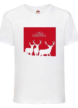 Футболка новогодняя (новогодний принт) hny-010 белая