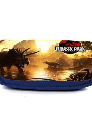 Школьный пенал парк юрского периода 002 (jurasic park) органайзер универсальный (jrp-002-blu) синий