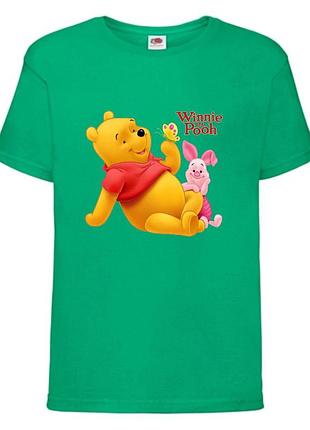Футболка детская винни пух 015 (wnp 015 grn) зеленая, размер 98-104-116-128-140-152-164 см