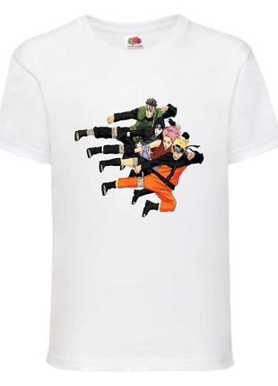 Футболка наруто (naruto - 003) белая 104-116-128-140-152-164 размер