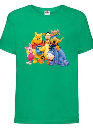 Футболка детская винни пух 021 (wnp 021 grn) зеленая, размер 98-104-116-128-140-152-164 см