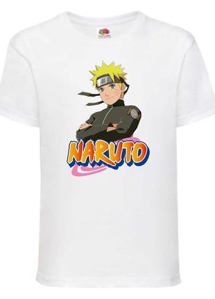 Футболка наруто (naruto - 0035) белая 104-116-128-140-152-164 размер