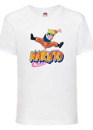 Футболка наруто (naruto - 0037) белая 104-116-128-140-152-164 размер