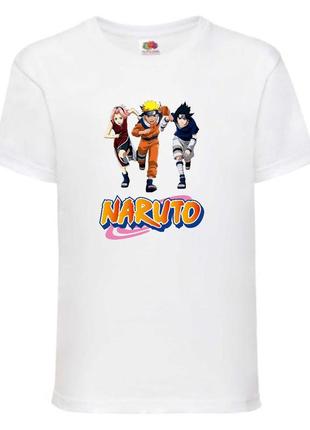 Футболка наруто (naruto - 0041) белая 104-116-128-140-152-164 размер