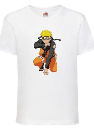 Футболка наруто (naruto - 0045) белая 104-116-128-140-152-164 размер