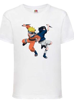 Футболка наруто (naruto - 0052) белая 104-116-128-140-152-164 размер