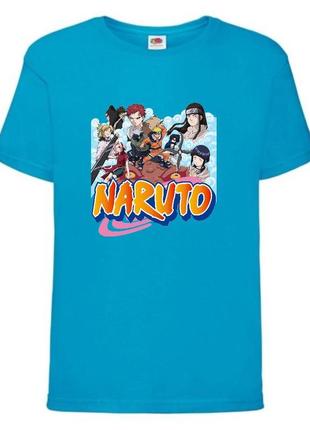 Футболка наруто (naruto - 0024) голубая 104-116-128-140-152-164 размер