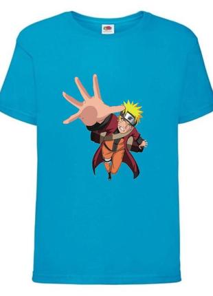 Футболка наруто (naruto - 0036) голубая 104-116-128-140-152-164 размер