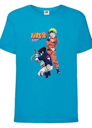 Футболка наруто (naruto - 0050) голубая 104-116-128-140-152-164 размер