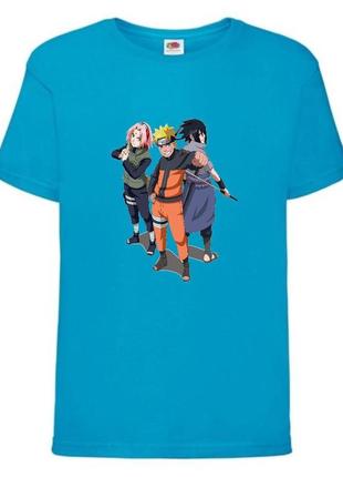Футболка наруто (naruto - 0053) голубая 104-116-128-140-152-164 размер
