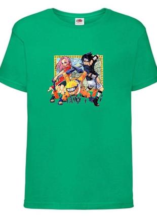 Футболка наруто (naruto - 0020) зеленая 104-116-128-140-152-164 размер