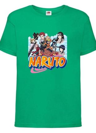 Футболка наруто (naruto - 0024) зеленая 104-116-128-140-152-164 размер