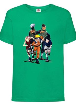 Футболка наруто (naruto - 0025) зеленая 104-116-128-140-152-164 размер