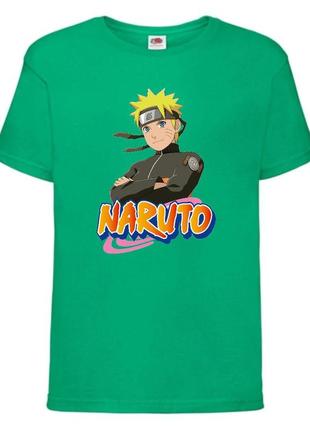 Футболка наруто (naruto - 0035) зеленая 104-116-128-140-152-164 размер