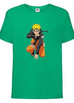 Футболка наруто (naruto - 0045) зеленая 104-116-128-140-152-164 размер