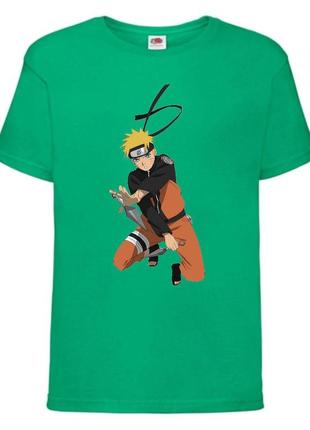 Футболка наруто (naruto - 0047) зеленая 104-116-128-140-152-164 размер