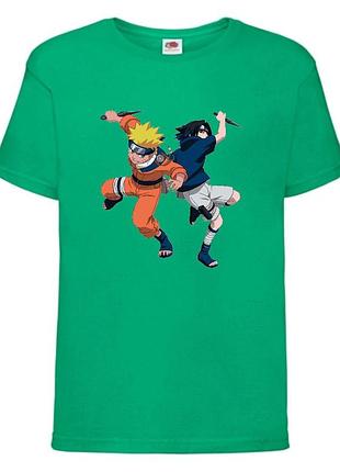 Футболка наруто (naruto - 0052) зеленая 104-116-128-140-152-164 размер