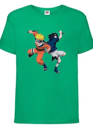 Футболка наруто (naruto - 0050) зеленая 104-116-128-140-152-164 размер