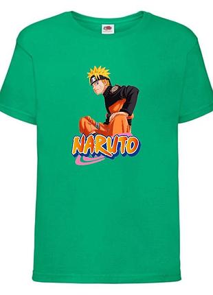 Футболка наруто (naruto - 0054) зеленая 104-116-128-140-152-164 размер