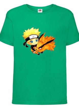 Футболка наруто (naruto - 0058) зеленая 104-116-128-140-152-164 размер