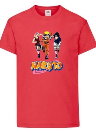 Футболка наруто (naruto - 0041) красная 104-116-128-140-152-164 размер