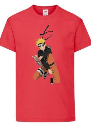 Футболка наруто (naruto - 0047) красная 104-116-128-140-152-164 размер