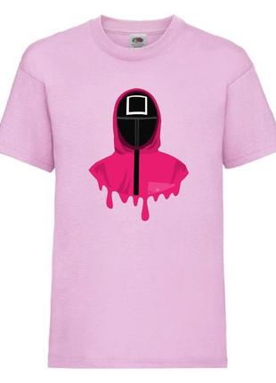 Футболка детская игра в кальмара 0017 (squid game) светлорозовая (sqg  lpnc-0017)