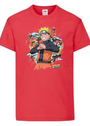 Футболка наруто (naruto - 0055) красная 104-116-128-140-152-164 размер