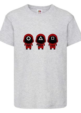 Футболка детская игра в кальмара 003 (squid game) серая (sqg  gry-003)
