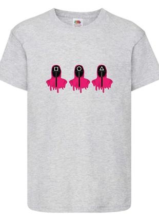 Футболка детская игра в кальмара 007 (squid game) серая (sqg  gry-007)