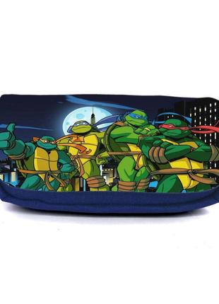 Шкільний пенал черепашки ніндзя 005 (ninja turtles) органайзер універсальний (tmnt-005-blu) синій