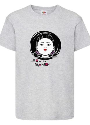 Футболка детская игра в кальмара 0014 (squid game) серая (sqg  gry-0014)