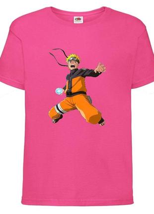 Футболка наруто (naruto - 0019) розовая 104-116-128-140-152-164 размер