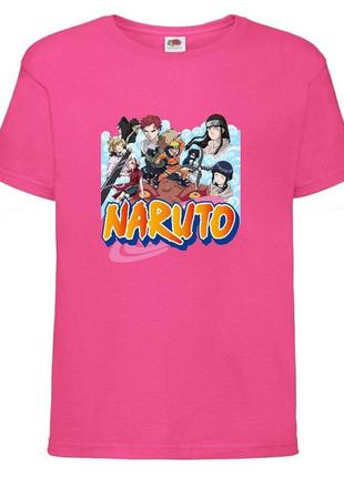 Футболка наруто (naruto - 0024) розовая 104-116-128-140-152-164 размер